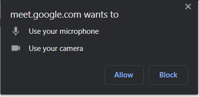 Access to Camera & Microphone - Chrome