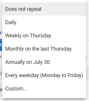 Recurring Google Meet Calendar Invite