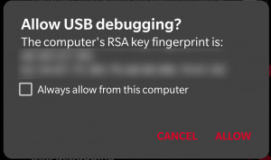 Allow USB Debugging